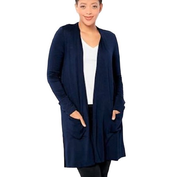 Susan Graver Weekend Knit Draped-Back Cardigan X SMALL PETITE (310) - Picture 1 of 5